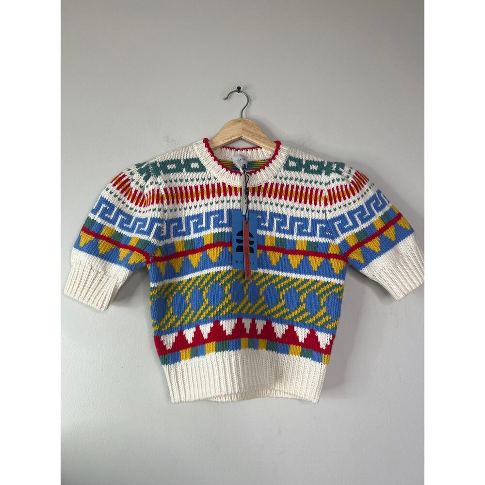 NWT Hunter Bell Odette Kent Fairisle Crew-Neckline Striped Sweater Top Size: XS - Picture 2 of 8